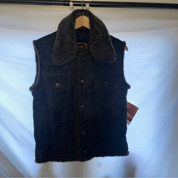 FoxRun Suede Womens Black Coat Jacket Size Small Five Buttons Side Pockets - Picture 2 of 7